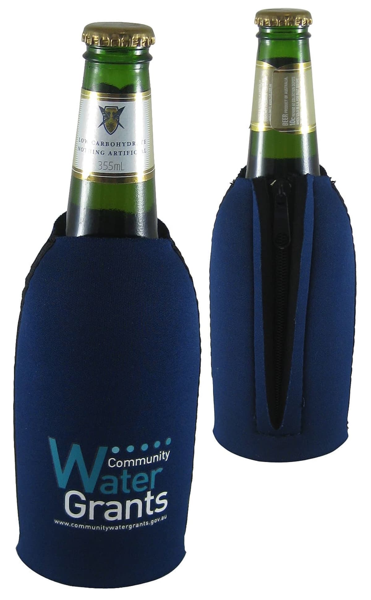 Short Bottle Cooler With Zipper (Sublimation)
