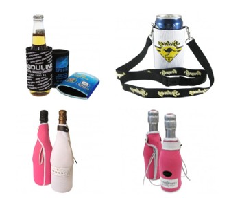 assortment of promotional stubby holders